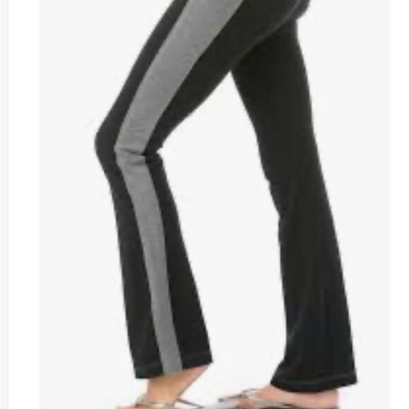 Hard Tail Forever Black and Gray Two Toned Flare Yoga/ Lounge Pants NWT Cotton - Picture 1 of 16